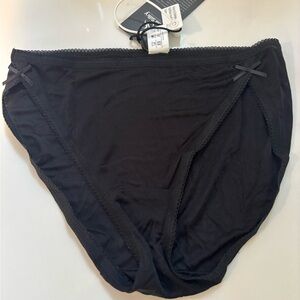 Black Lacy Trim silkBikini Panties